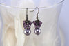 Purple elegant pearl with crystal earrings