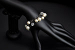 Bridesmaid ivory crystal pearl dangle drop bracelet | Bridal party gift | friendship bracelet | Bridal bracelet - aNella Designs