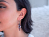 Bridal crystal teardrop earring with white pearls