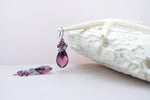 Purple amethyst teardrop pear shaped crystal earrings - aNella Designs