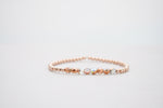 3mm Rose Gold Filled Bracelet with Two Tone Gold and Blush Fire Polished Bead | Friendship bracelet | Stackable elastic stretch