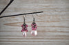 Rose pink blush pearl earring with crystals- aNella Designs