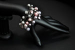 Bridesmaid rose pink crystal pearl bracelet