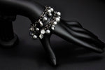 Bridesmaid silver grey crystal pearl bracelet- aNella Designs