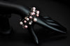 Bridesmaid rose pink crystal pearl bracelet
