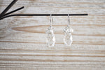 Bridal short teardrop crystal white pearl earrings - aNella Designs