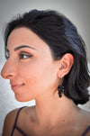 Black clustered drop earring- aNella Designs