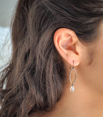 Crystal white teardrop earrings with hoop - aNella Designs