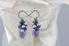 Purple tanzenite crystal teardrop bridesmaid earrings with lavender pearls - aNella Designs
