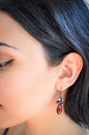 Amethyst purple crystal teardrop pearl earrings - aNella Designs