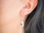 Bridal   crystal short teardrop earring