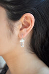 Bridal   short teardrop earring with white pearls