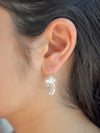 Bridal   short teardrop earring with white pearls