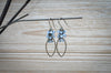 Crystal baby blue and iridescent green teardrop hoop earrings - aNella Designs