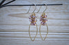 Crystal lilac lavender purple and gold teardrop hoop earrings - aNella Designs