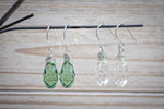 crystal short green teardrop earring - aNella Designs