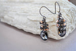 Dark silver black night out crystal teardrop earrings | Small dainty light jewelry | Fancy elegant party earrings | Statement earrings
