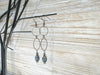 Dark Silver Crystal Teardrop  Long Hoop Earrings - aNella Designs