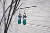 Emerald green crystal teardrop earrings with silver pearls | Prom, Holiday earrings | Bridesmaid jewelry - aNella Designs