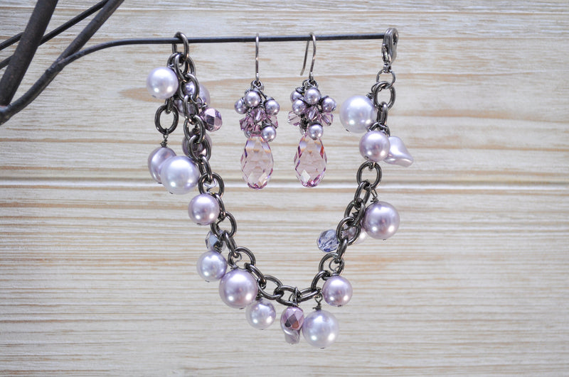 Tanzanite Purple Crystal Pearl Bracelet – SWCreations