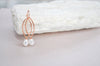 Rose gold bridal pearl hoop teardrop earrings - aNella Designs