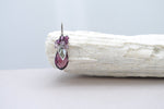 Amethyst purple teardrop chrome pear shaped crystal earrings - aNella Designs