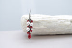 Ruby red delicate crystal earrings with white pearls - aNella Designs