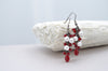 Ruby red crystal earrings with white pearl bracelet gift set - aNella Designs