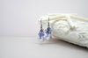 Light lavender coin pearl earrings with purple crystals - aNella Designs