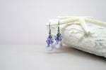 Light lavender coin pearl earrings with purple crystals - aNella Designs