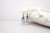 Mauve purple flat pearl earring with crystals - aNella Designs