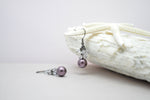 Burgundy   Pearl Earring with Swarovski Crystals- aNella Designs