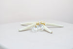 Bridal   crystal white and clear bead teardrop earring - aNella Designs