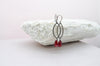 Crystal Red Siam teardrop hoop earrings | Light drop dangle earrings | Simple elegant ruby earrings - aNella Designs