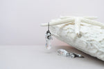 Crystal teardrop earring with white pearls- aNella Designs