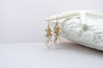 Golden topaz crystal earrings with platinum pearls - aNella Designs