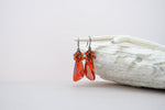Red orange crystal wing shaped earrings | Holiday jewelry | Halloween festive earrings - aNella Designs