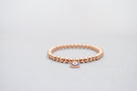 4mm Rose Gold Filled Bracelet with Teardrop Evil Eye Bead | Friendship bracelet | Stackable elastic stretch