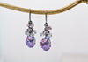Light purple and pink crystal earrings | summer prom earrings - aNella Designs
