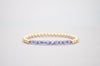 4mm Gold Filled Bracelet with Tanzanite Fire Polished Beads | Stretch stackable layering yellow gold bracelet | Roll on purple bracelet