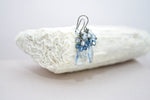 Blue shade teardrop crystal earring | aqua gift for her | elegant earrings - aNella Designs