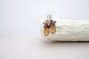 Golden brown and purple mini teardrop pear shaped crystal earrings | Chandelier statement jewelry |  - aNella Designs