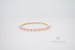 3mm Gold Filled Bracelet with light rose pink crystals | Stretch elastic jewelry | Dainty minimalist stackable bracelet | Friendship roll on
