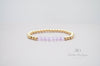 4mm Gold Filled Bracelet with Lilac lavender Fire Polished Beads | Stretch stackable layering yellow gold bracelet | Roll on purple bracelet