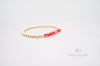 3mm Gold Filled Roll On Bracelet with Scarlet Red Shimmer Fire Polished Beads | Friendship bracelet | Stackable elastic stretch bracelet