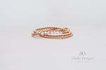 3mm Rose Gold Filled Bracelet with Light Amethyst Polished Beads | Stretch stackable layering pink gold bracelet | Roll on pink bracelet